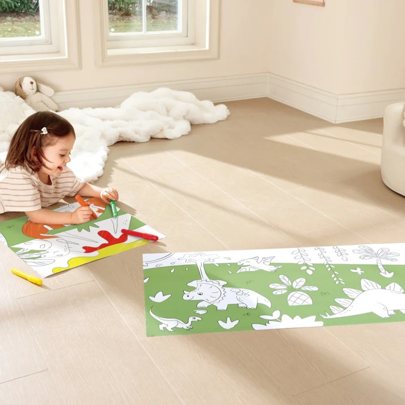 Children using coloring roll creative toy in Nairob