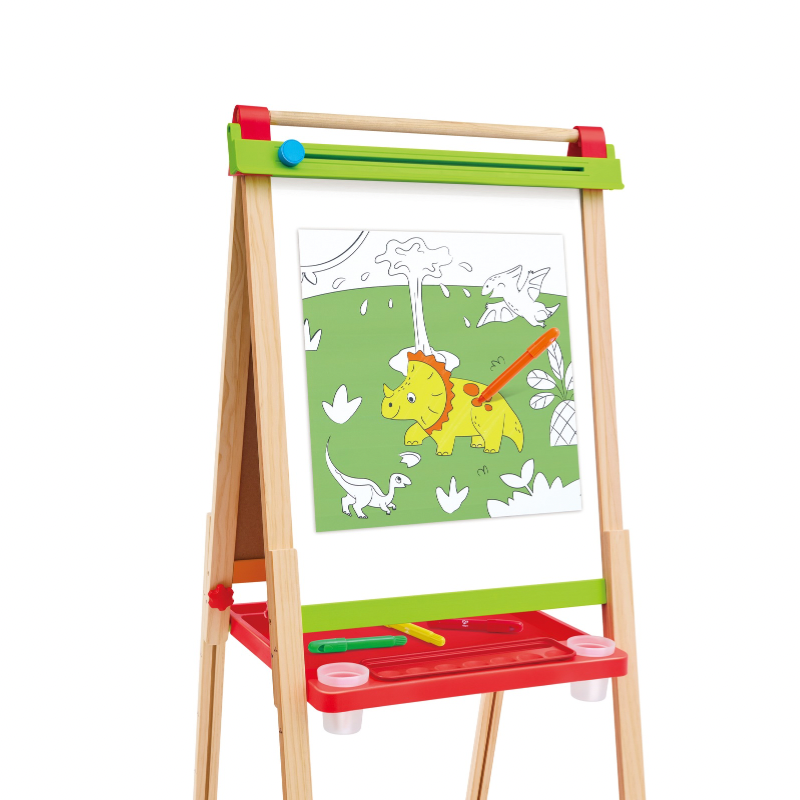 Children's art easel with drawing of a dinosaur on a white background, toy

Educational art toy supporting fine motor skills and creativity