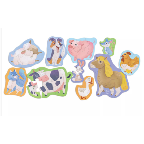 Hape Farmyard Friends wooden puzzle with farm animals for toddlers Kenya