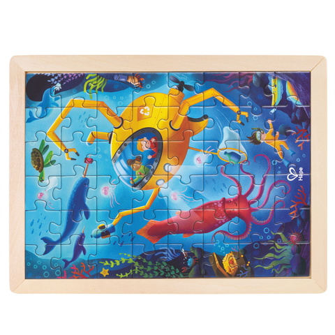 Hape Ocean Rescue 48pc Double-Sided Coloring Jigsaw Puzzle CHEZA PLUS