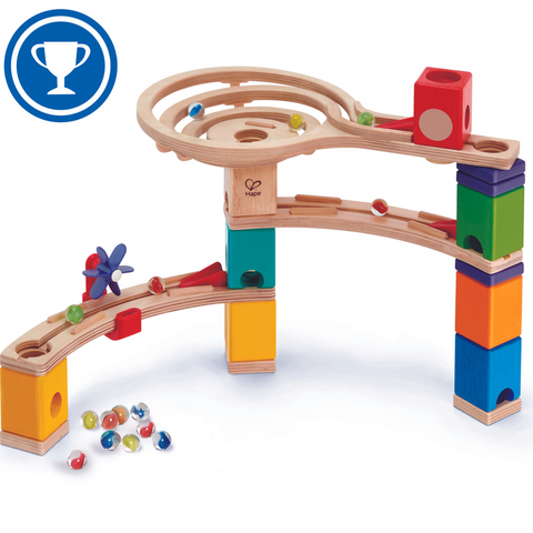 Hape Quadrilla Race to the Finish Marble Run Blocks, Multicolor