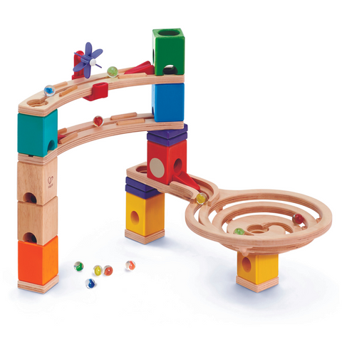 Hape Quadrilla Race to the Finish Marble Run Blocks, Multicolor