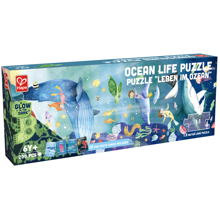 Ocean Life Puzzle 1.5 m long Hape, kids puzzle în Kenya, educational puzzle for kids in Kenya, glow in the dark puzzle, Hape puzzle