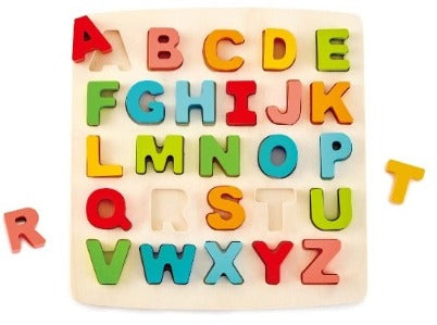 Chunky Alphabet Puzzle CHEZA PLUS, Hape toys, wooden educational toys, German toys, online toys store, shop online, wooden letters, wooden alphabet toy, Montessori alphabet, Montessori game